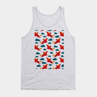 Red Unicorn Pattern Tank Top